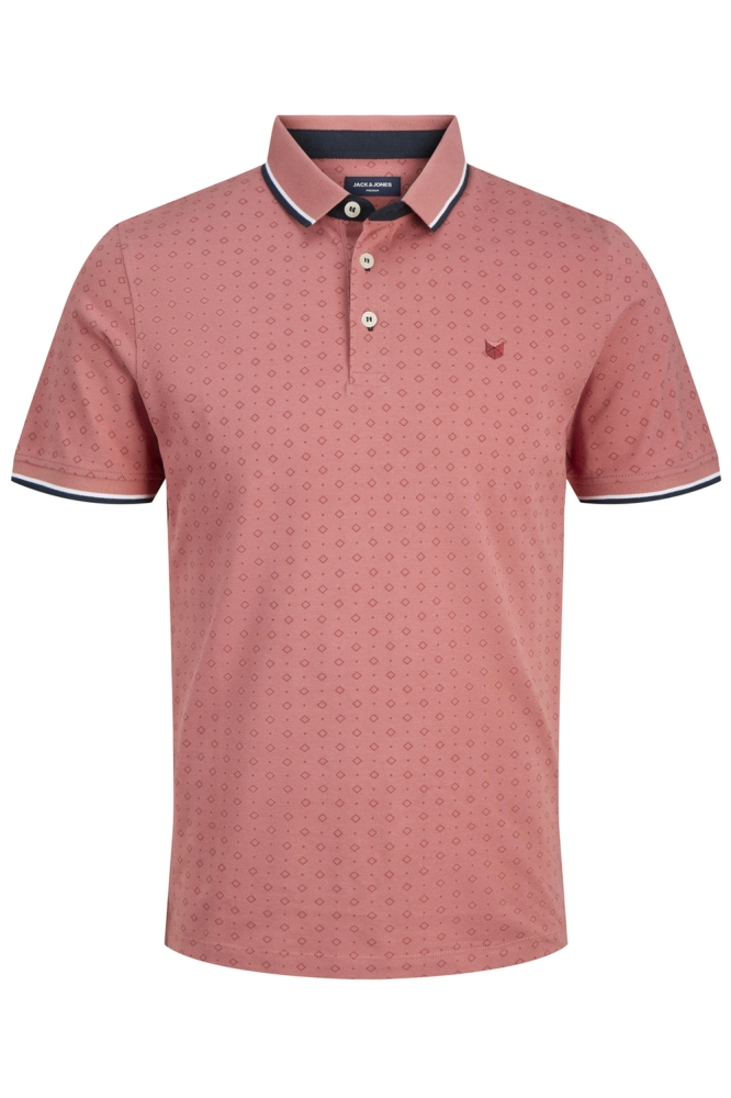 JPRPAULOS PLAY AOP BLU. SS POLO 12154548 Faded Rose/SLIM